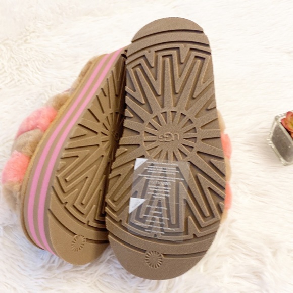 $110 NWT UGG | Anthropologie Chestnut Pink Disco Platform slides sandals 8 - Picture 9 of 11